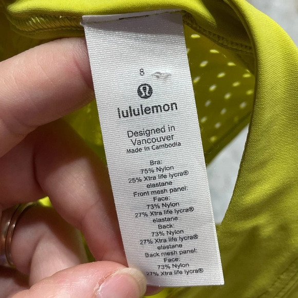 Lululemon Unleash Strength Bra in Yellow Serpentine Womens Size 8 - Picture 4 of 11